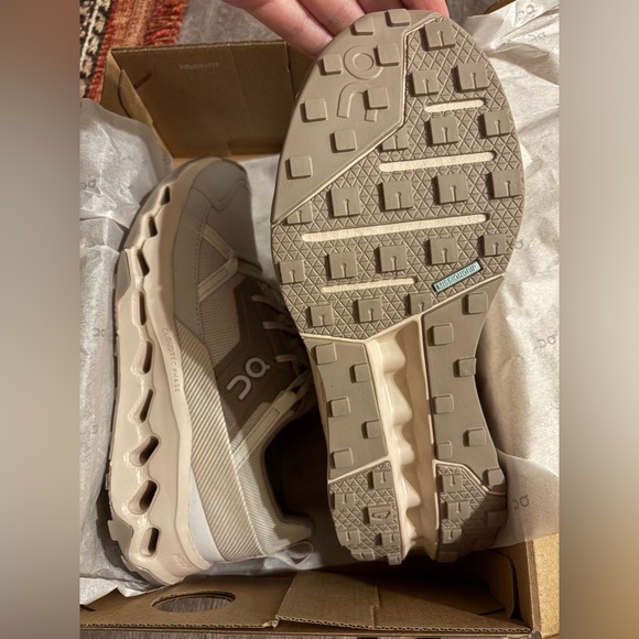 On Running Women's Athletic Shoes in Cream and Tan - Picture 6 of 6